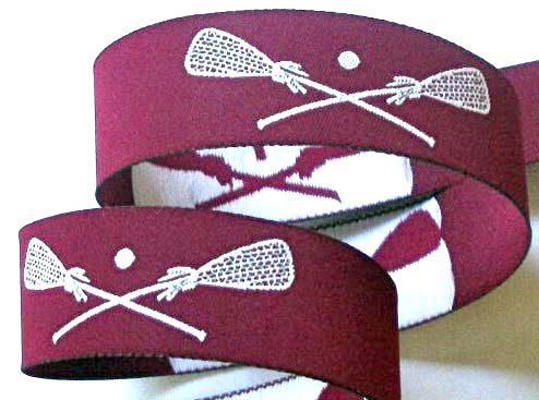 LAX23 1" MAROON / WHITE LACROSSE -1"x 3 yds -In Stock